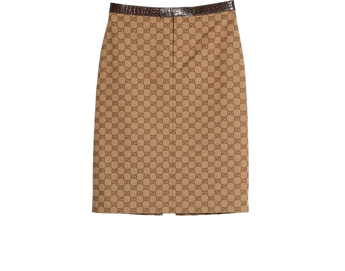 Gg cotton canvas skirt