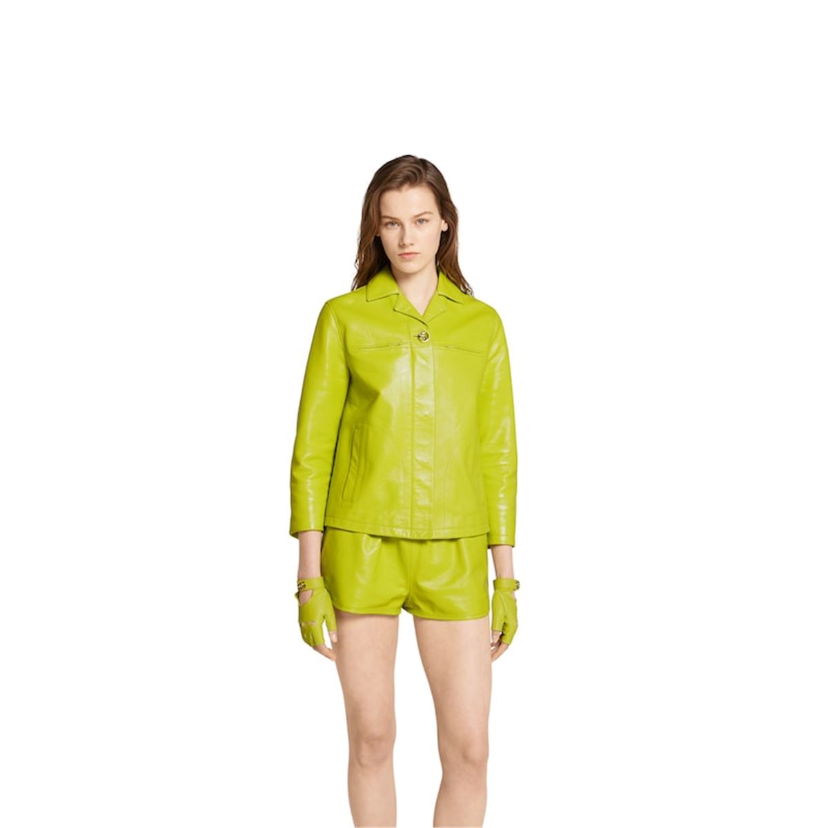 SHINY LEATHER BOXY JACKET - GUCCI - Verso