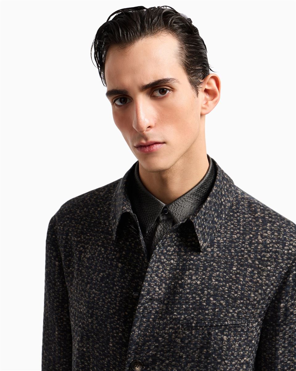 asv single-breasted jacket in printed cupro