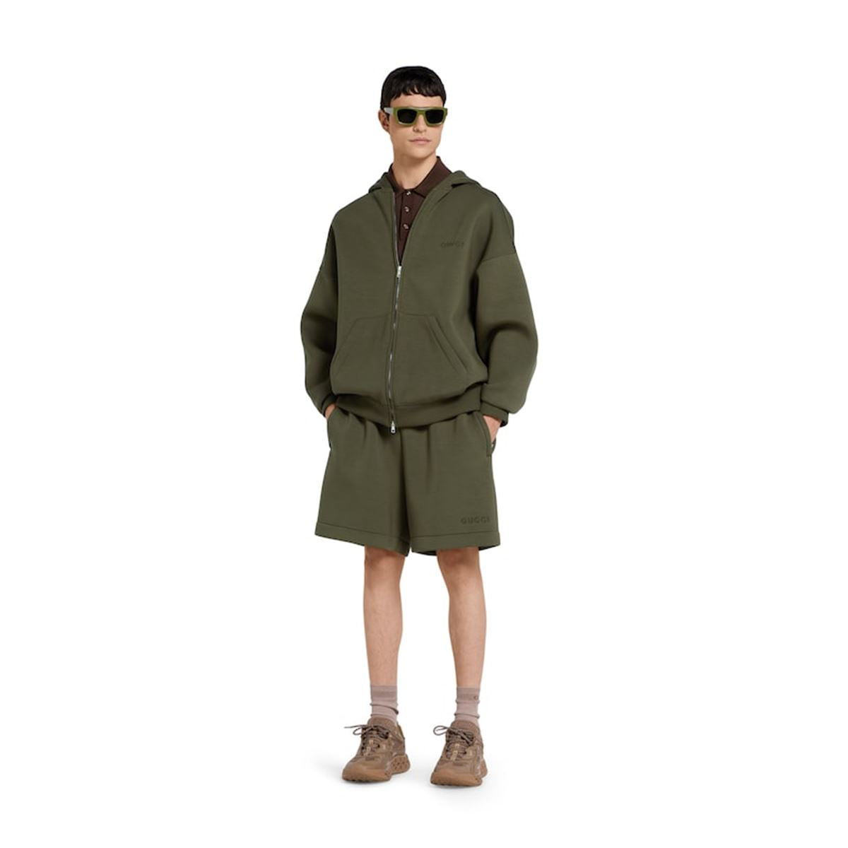 EMBROIDERED HOODED JERSEY SWEATSHIRT - GUCCI - Verso