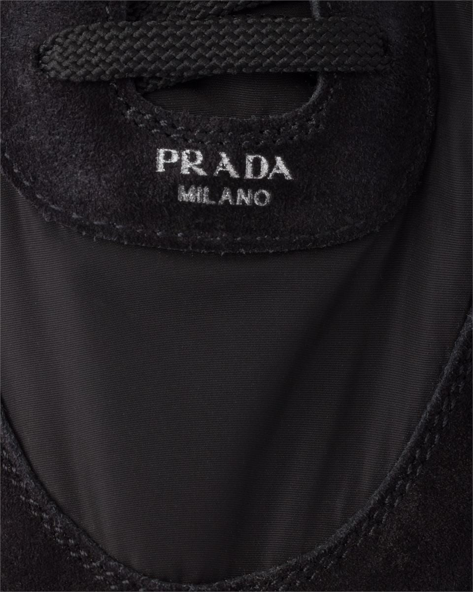 COLLAPSE RE-NYLON AND SUEDE ELASTICIZED SNEAKERS -  PRADA -  Verso