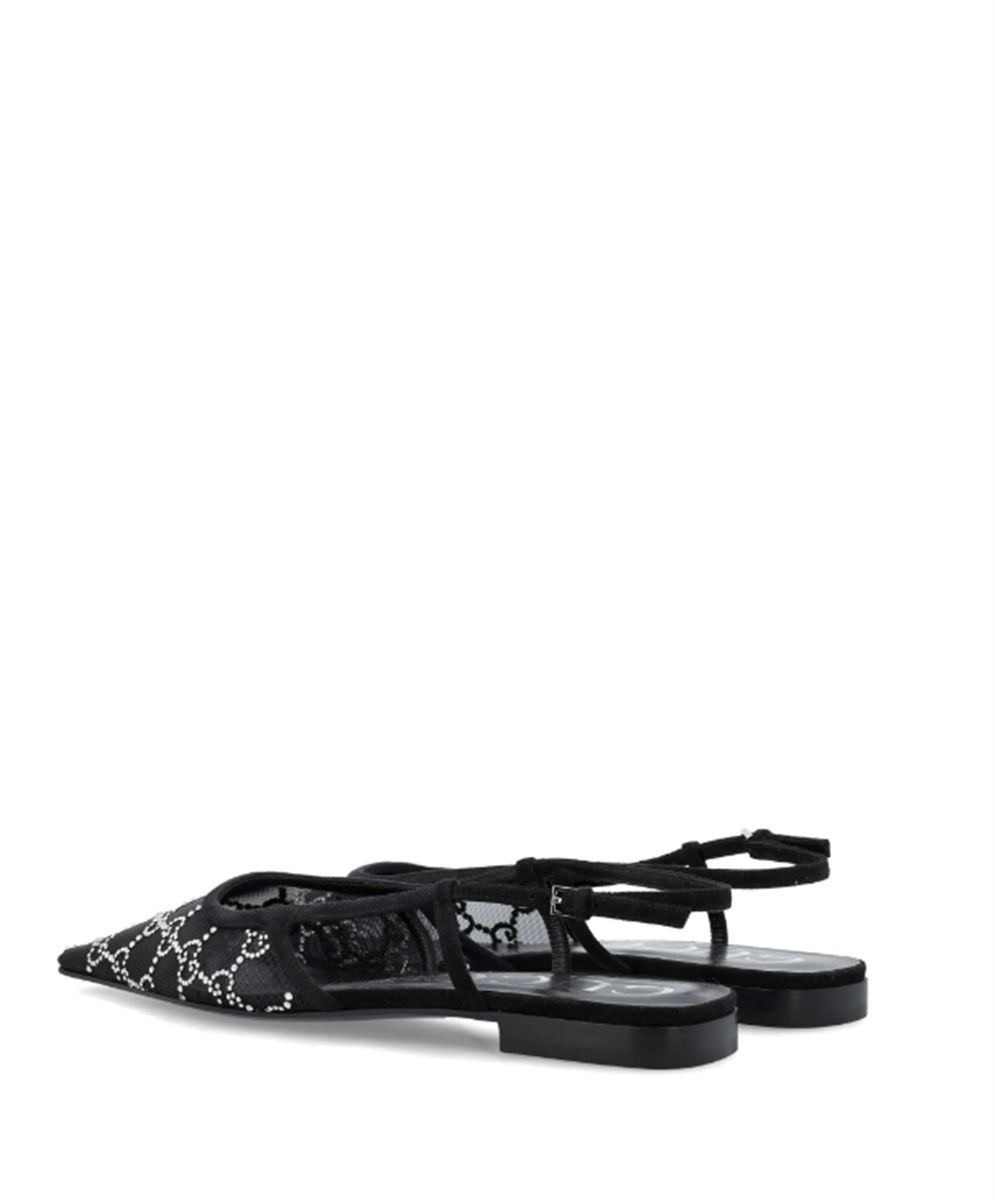 GG CRYSTAL-EMBELLISHED BALLERINA SHOES GUCCI