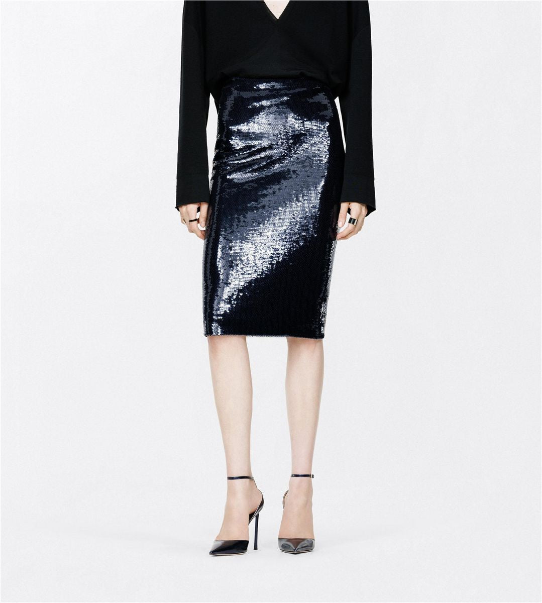 Tulle skirt with paillettes embroidery-TOM FORD-Verso