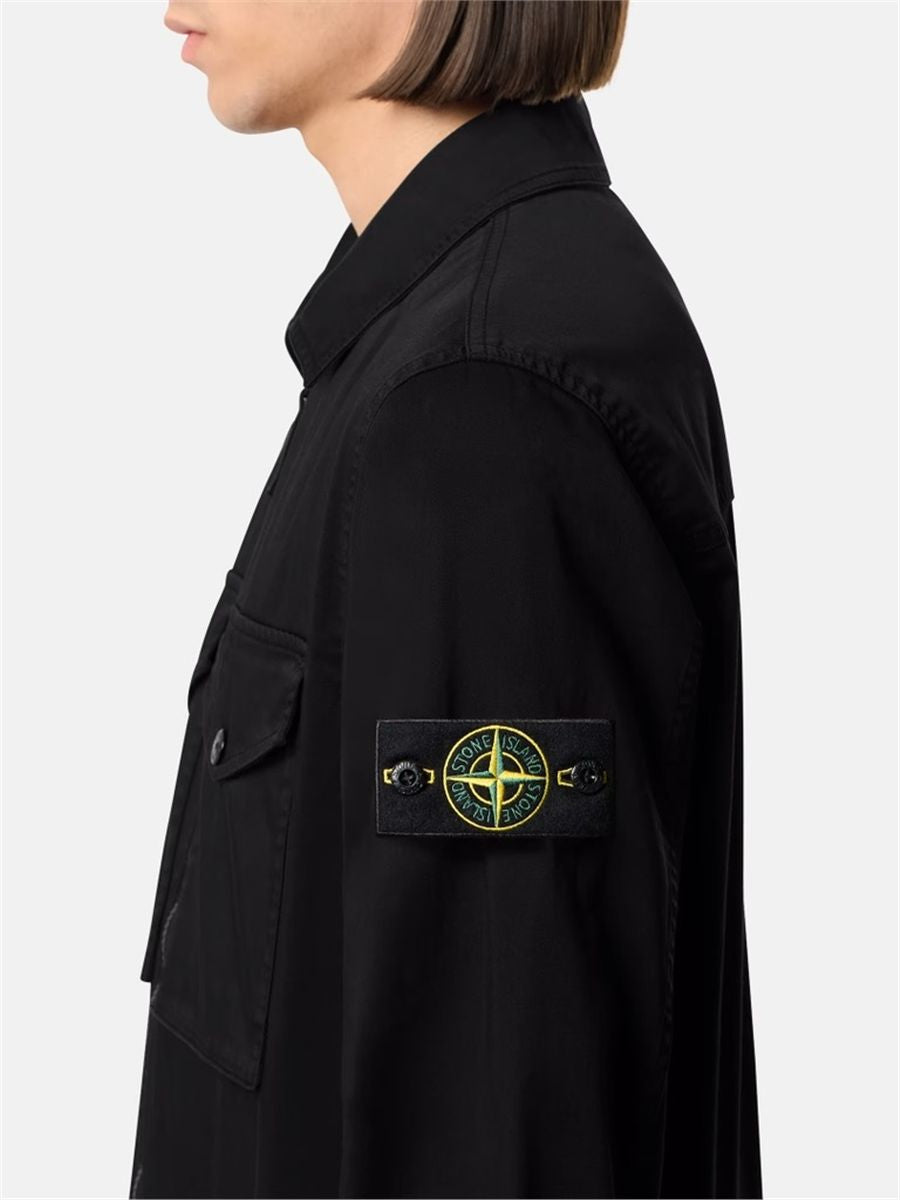Regular-fit zip-up overshirt with chest pockets-STONE ISLAND-Verso