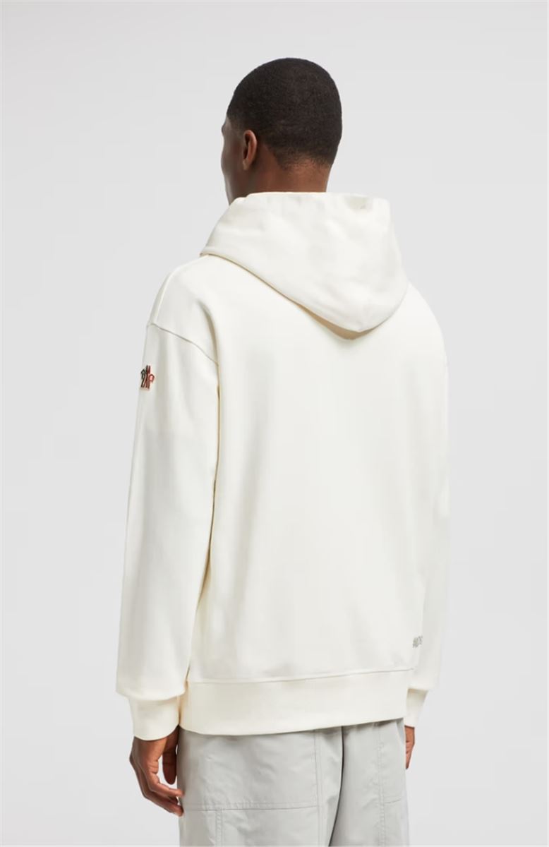 MIRRORED LOGO COTTON HOODIE - MONCLER - Verso