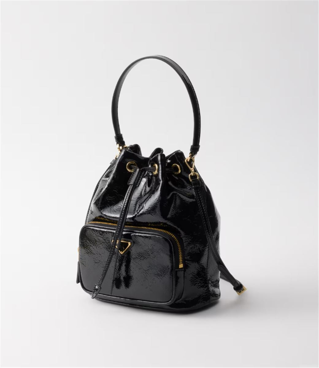 DUET NAPLAK PATENT LEATHER BUCKET BAG -  PRADA -  Verso