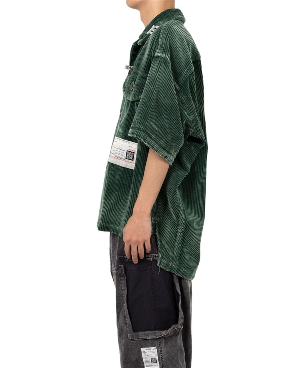 AMATEUR SEWN LIKE CORDUROY SHORT-SLEEVE SHIRT - MAISON MIHARA YASUHIRO - Verso