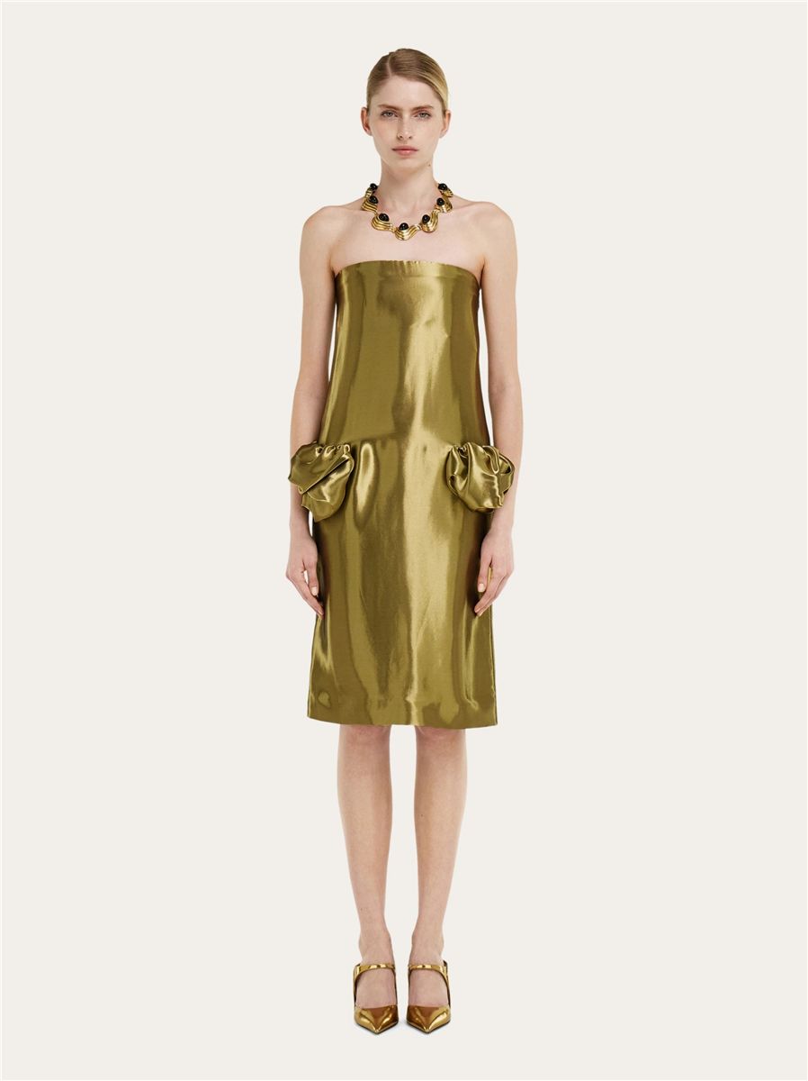 Liquid lamé dress-FERRAGAMO-Verso