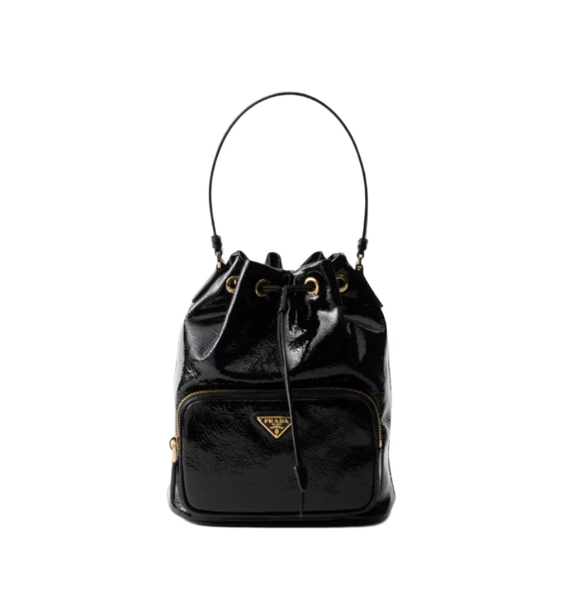DUET NAPLAK PATENT LEATHER BUCKET BAG -  PRADA -  Verso