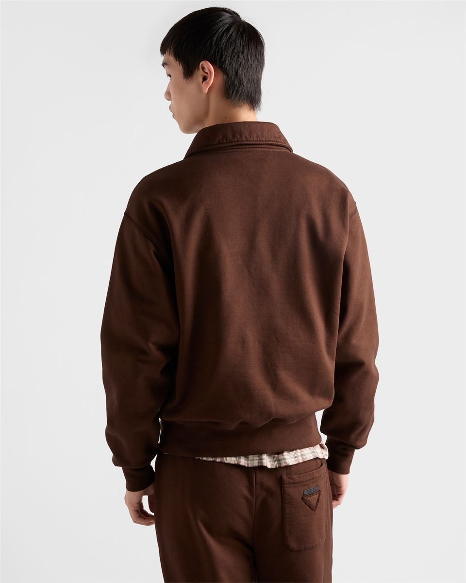 cotton fleece polo shirt-PRADA-Verso
