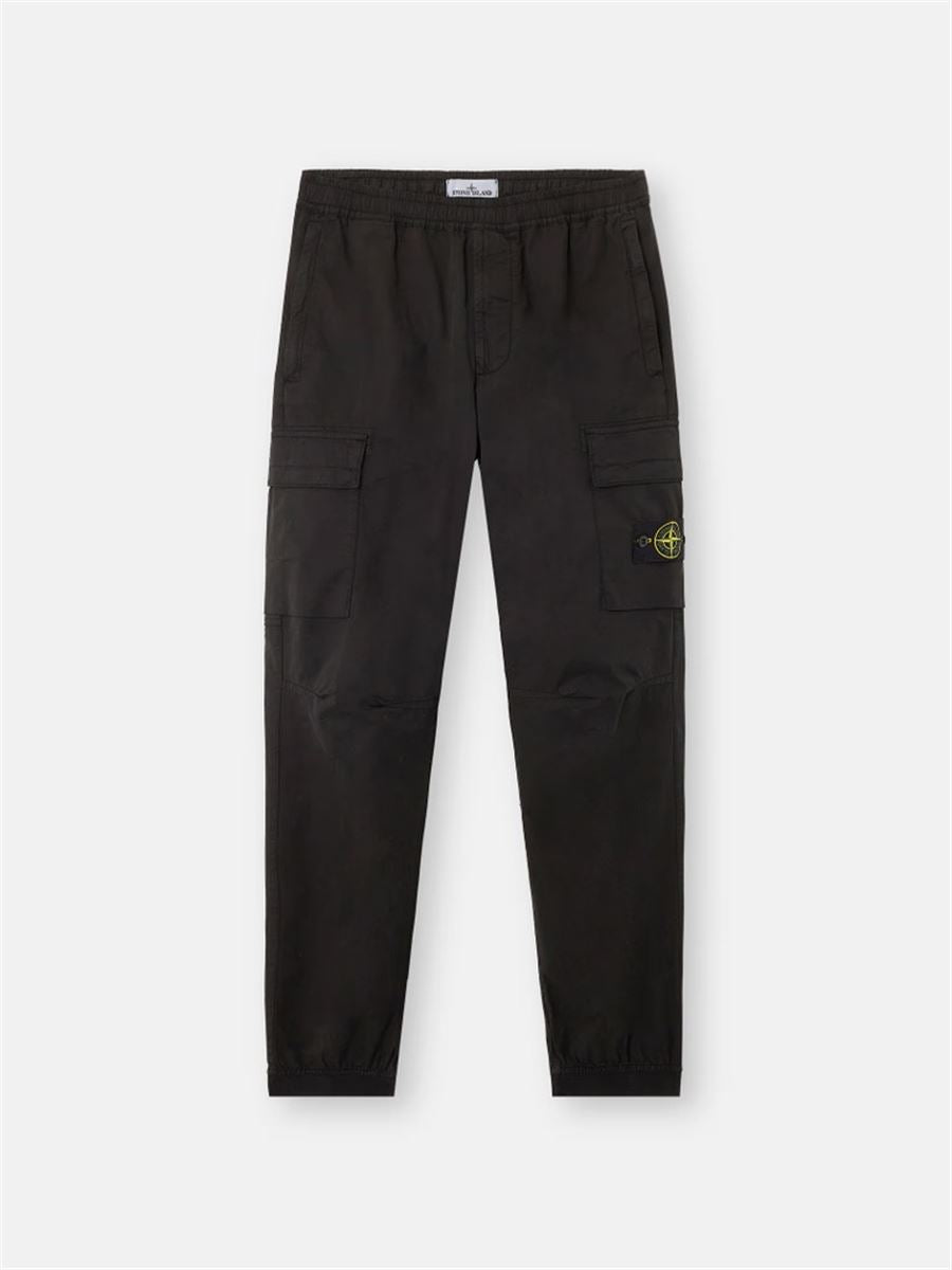 Regular-tapered-fit cargo trousers with zip pockets-STONE ISLAND-Verso