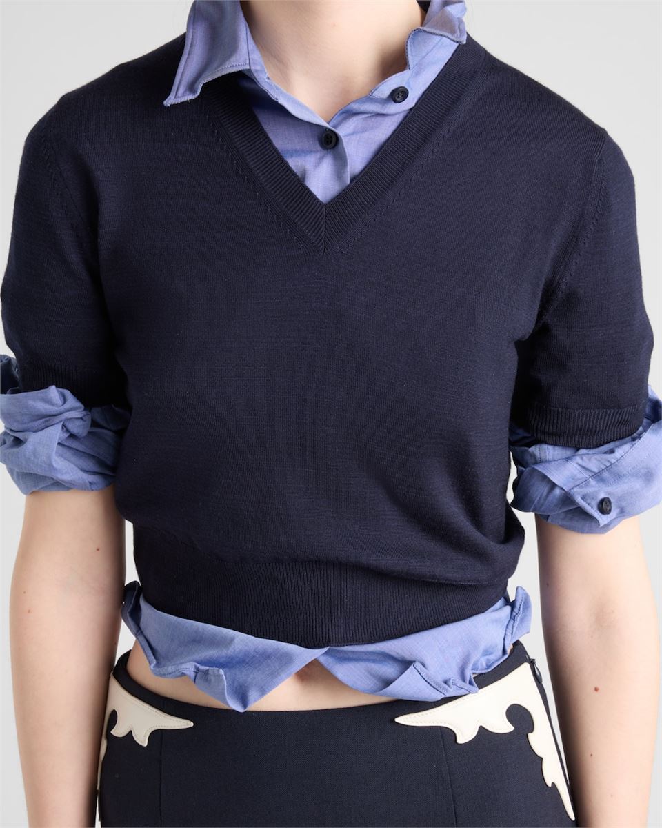 V-NECK WOOL SWEATER -  PRADA -  Verso