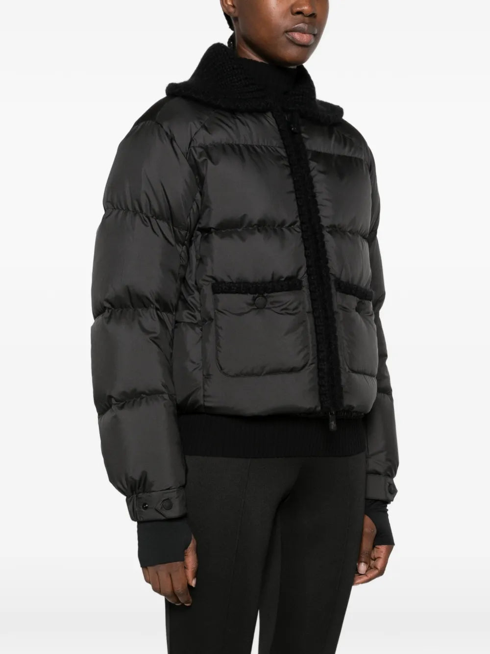 Grenoble jolie quilted wool-trim puffer jacket-MONCLER-Verso