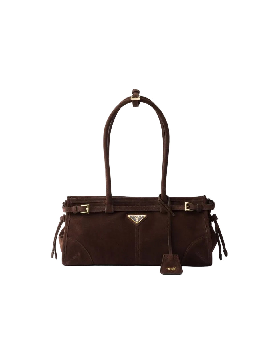 Prada bonnie medium suede bag