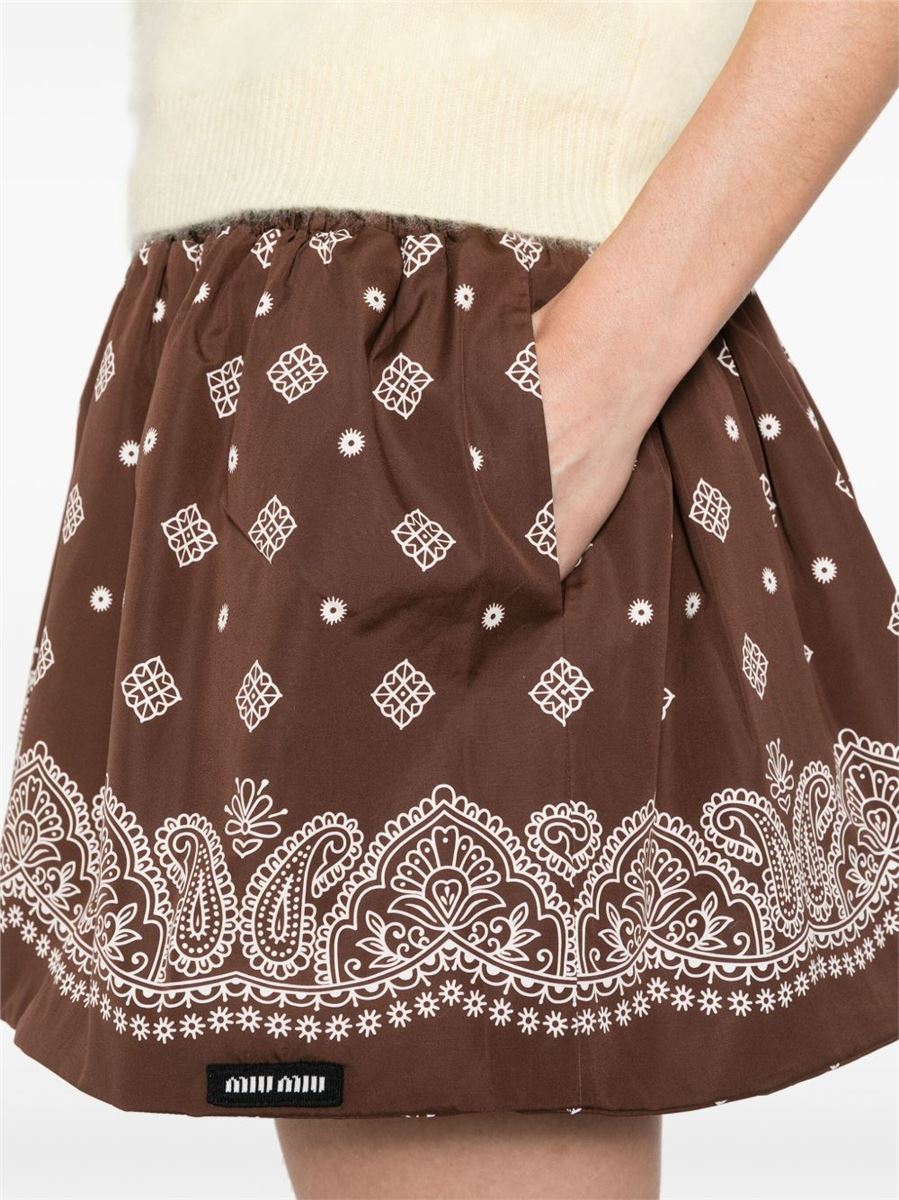 PAISLEY-PRINT MINI SKIRT - MIU MIU - Verso