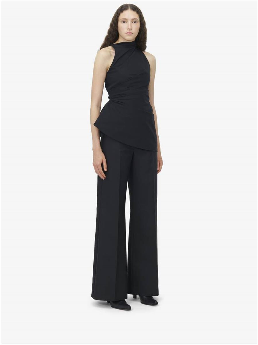 ASYMMETRIC GATHERED TOP IN BLACK -  A. MCQUEEN -  Verso