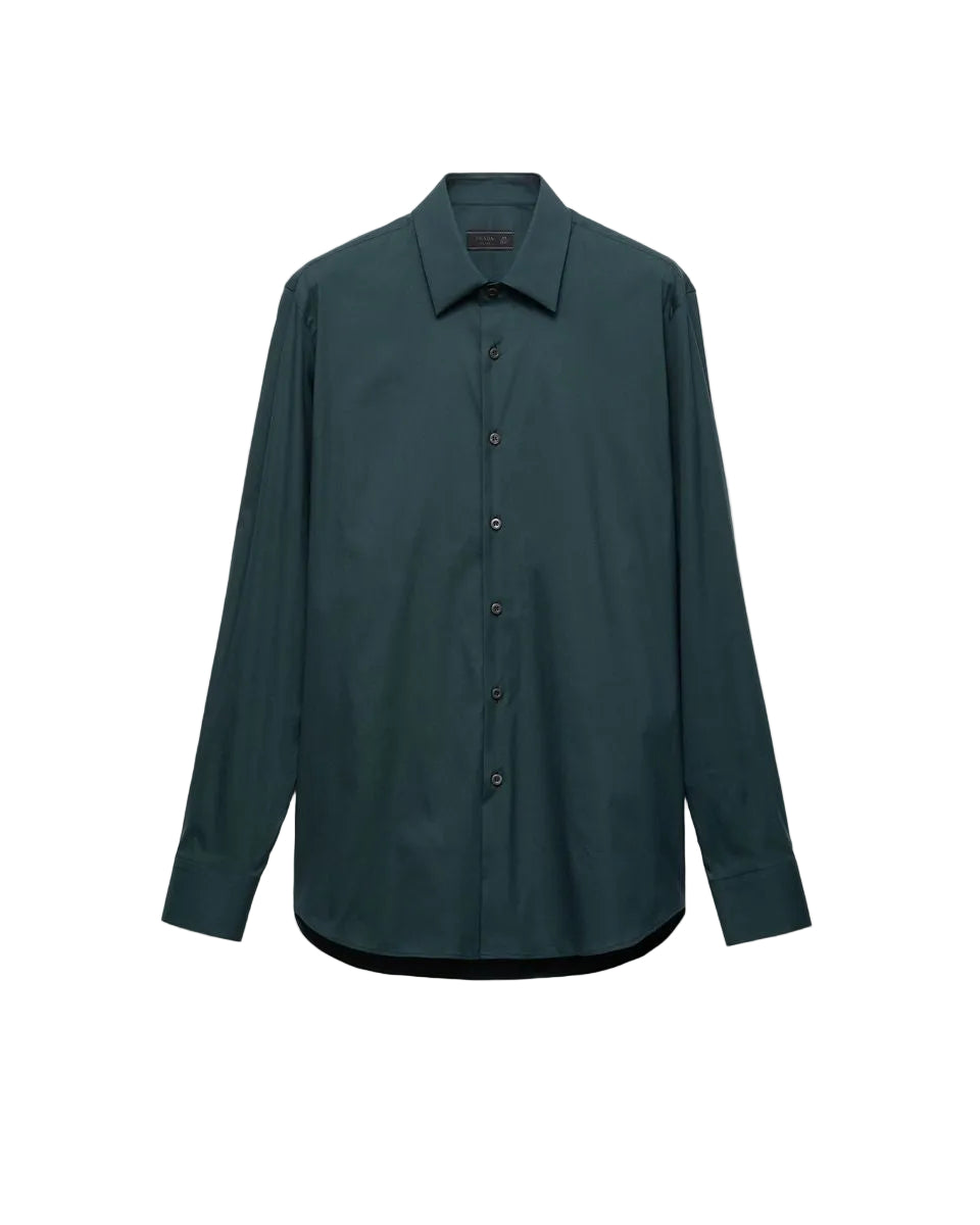 Stretch cotton shirt-PRADA-309846-40-Verso