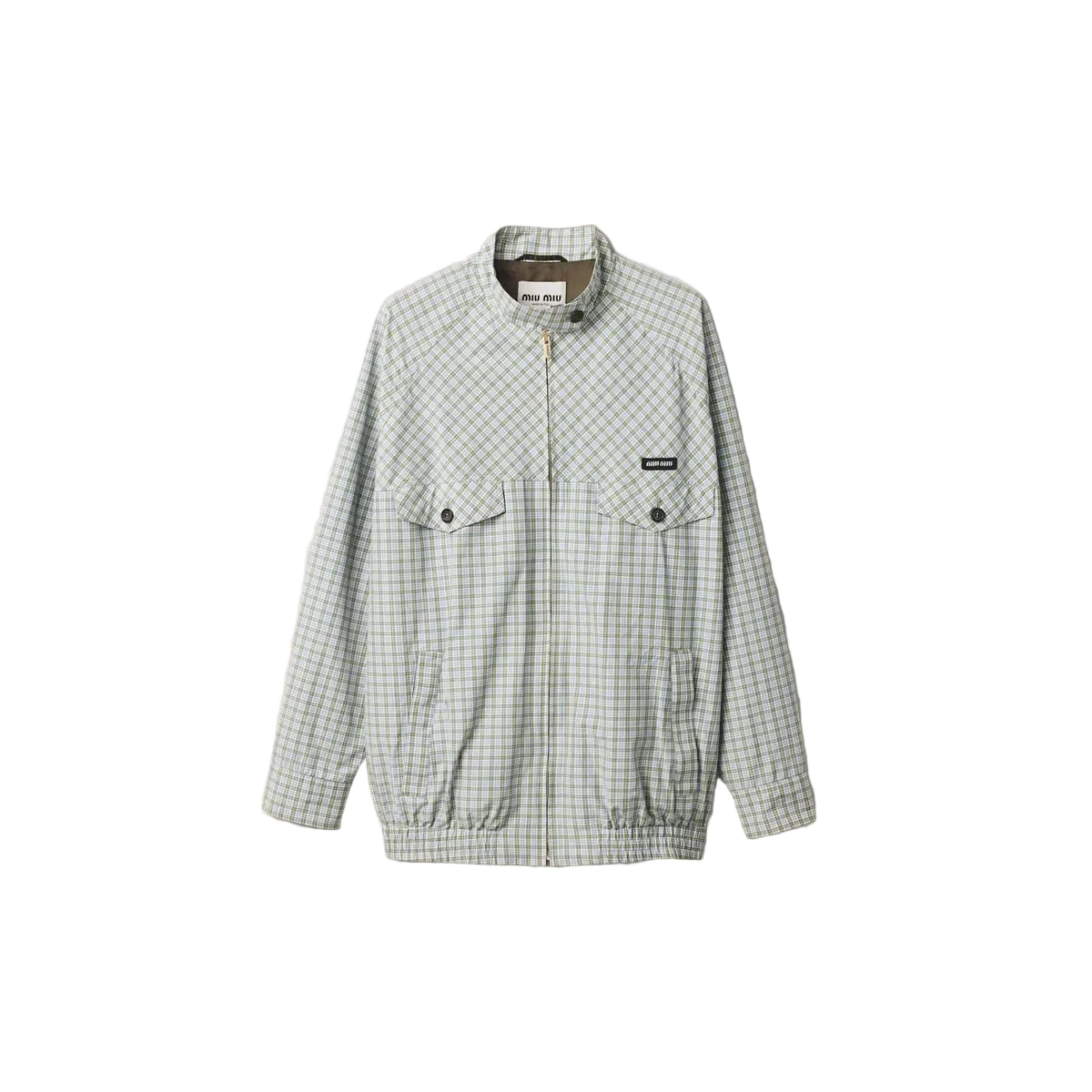 Checked technical fabric blouson jacket