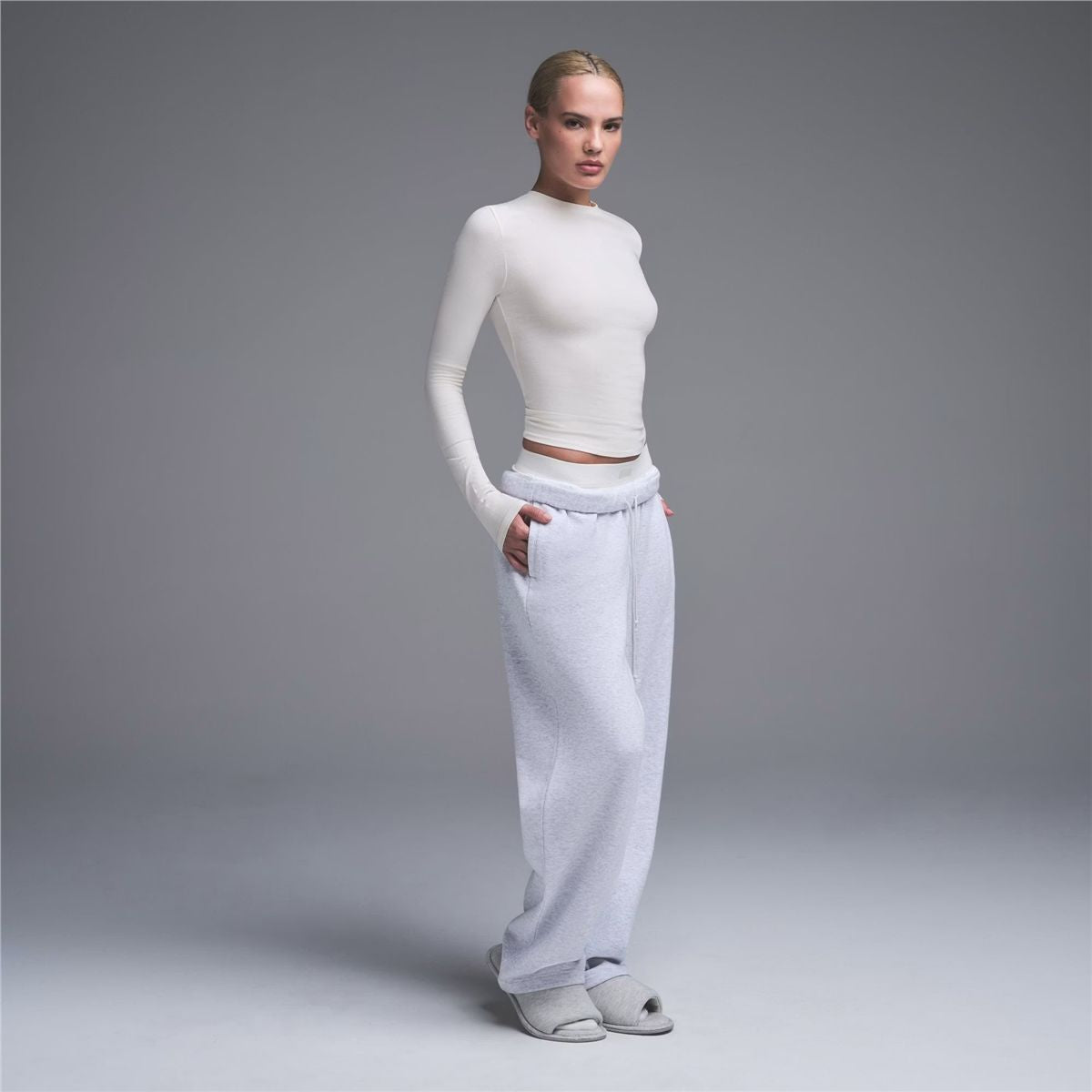 Cotton Jersey Long Sleeve T-Shirt-SKIMS-Verso