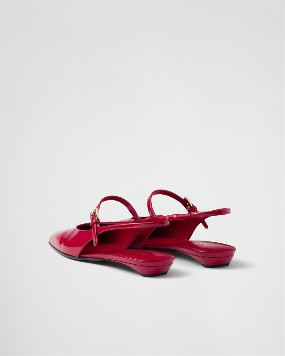 PATENT LEATHER SLINGBACK BALLERINAS -  PRADA -  Verso