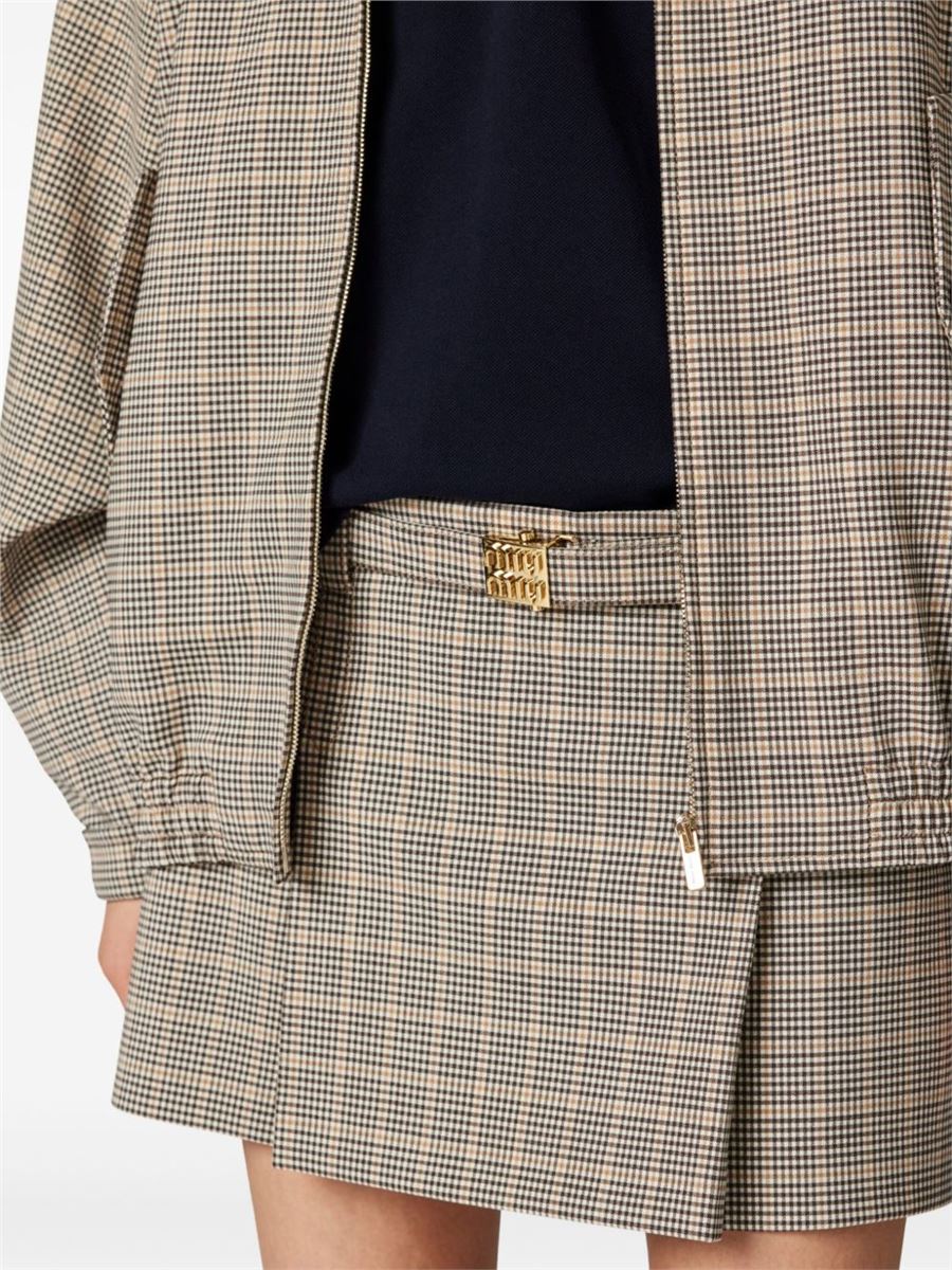 CHECKED MINI SKIRT - MIU MIU - Verso