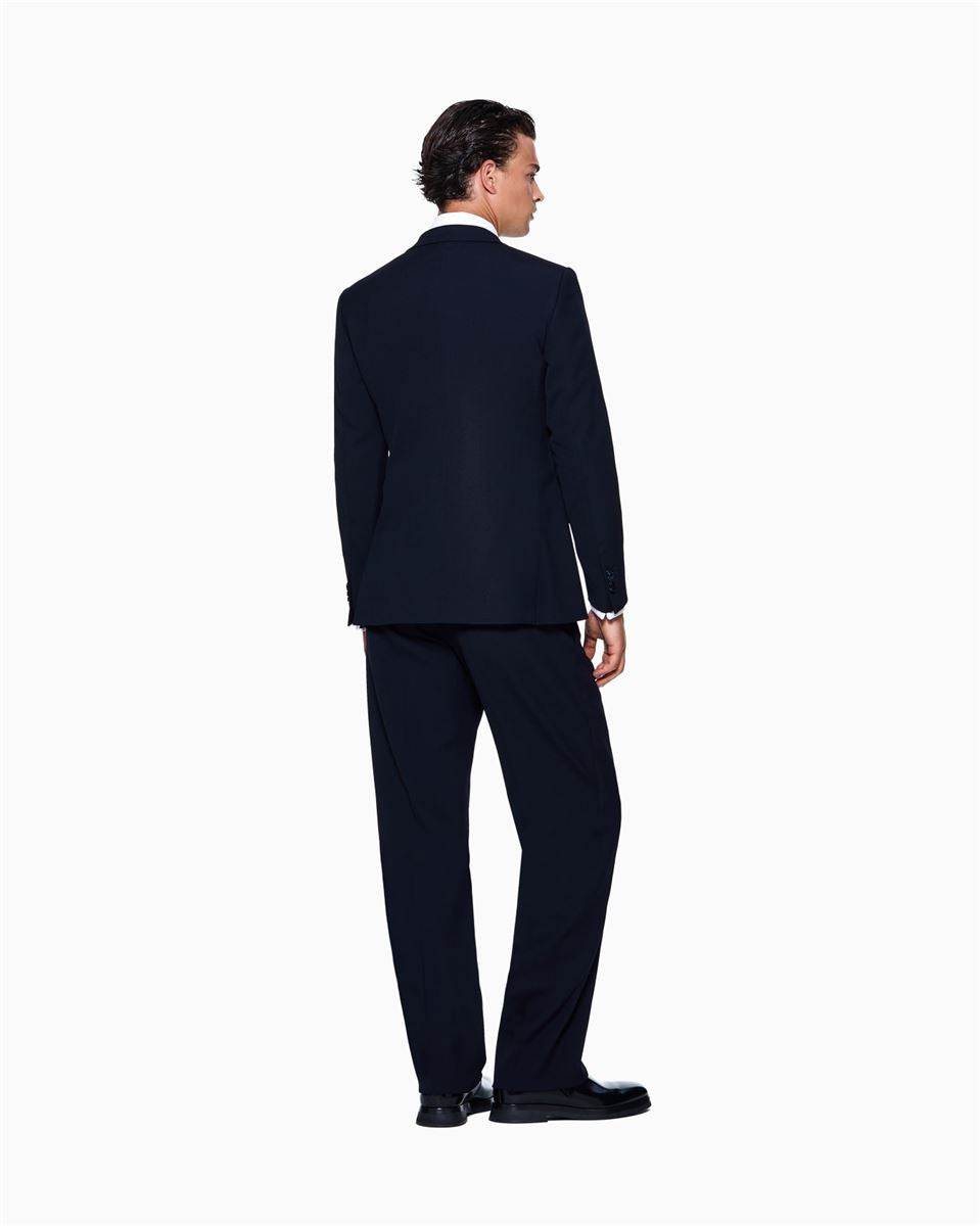 royal line double-breasted suit in canneté wool crêpe