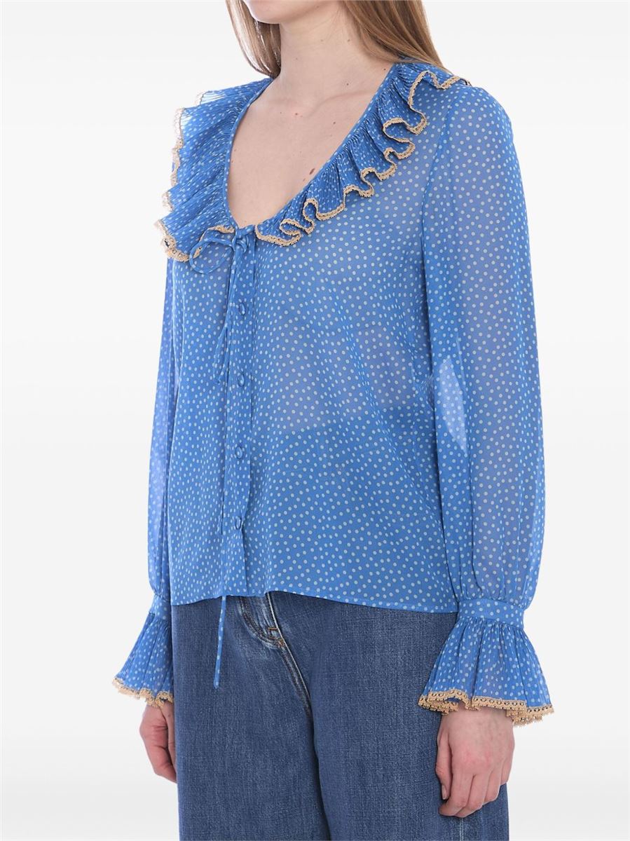 POLKA DOT-PRINT SILK BLOUSE - VALENTINO - Verso