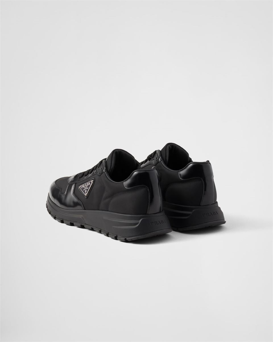 PRAX 01 RE-NYLON AND BRUSHED LEATHER SNEAKERS -  PRADA -  Verso