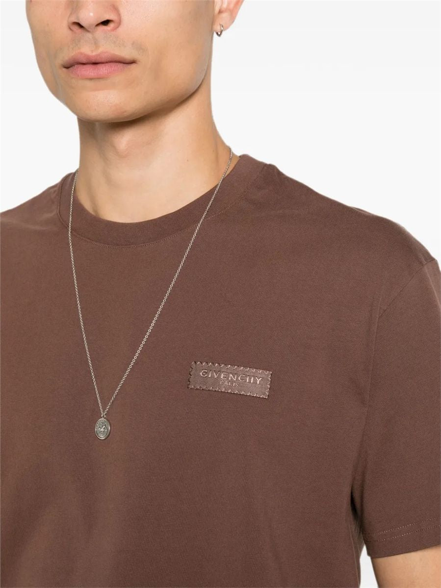 T-shirt in cotton with givenchy paris gros grain-GIVENCHY-Verso