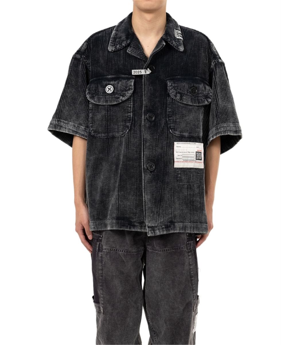 AMATEUR SEWN LIKE CORDUROY SHORT-SLEEVE SHIRT - MAISON MIHARA YASUHIRO - Verso
