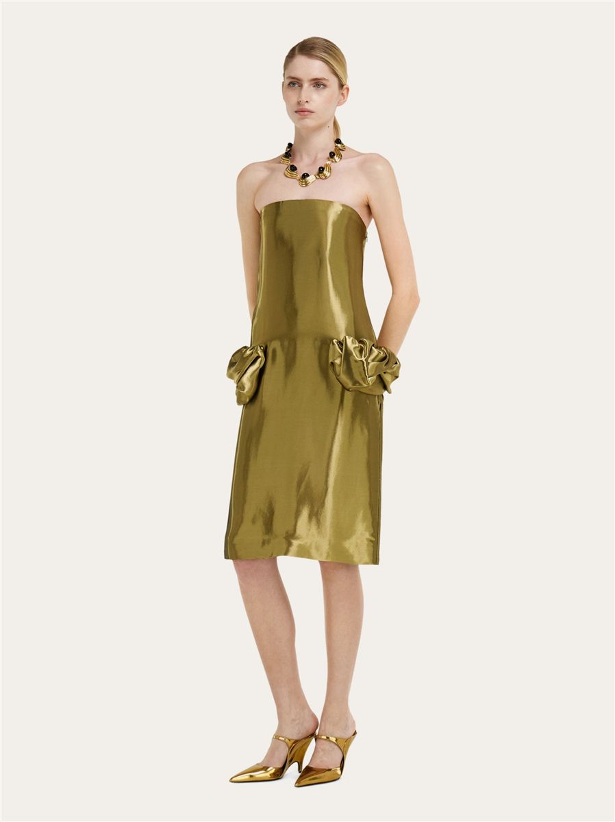 Liquid lamé dress-FERRAGAMO-Verso