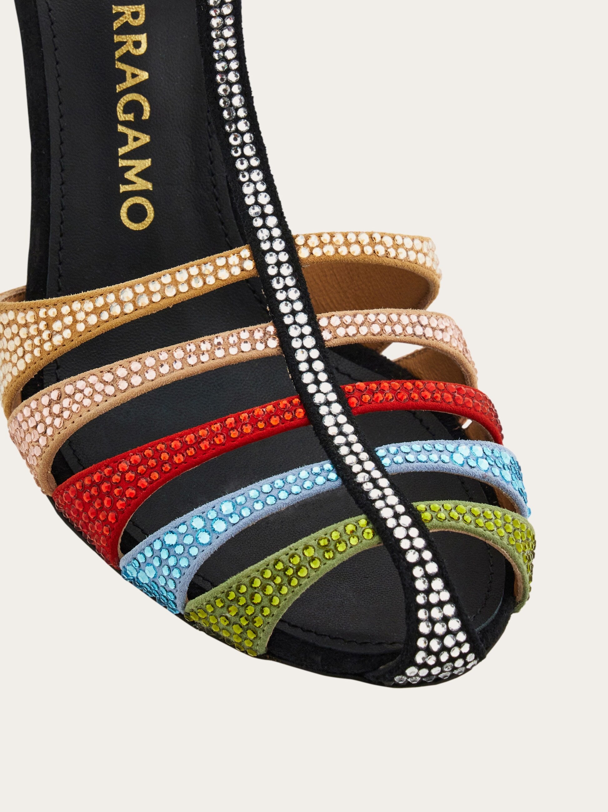 90mm Crystal-embellished Caged Sandals-FERRAGAMO-Verso