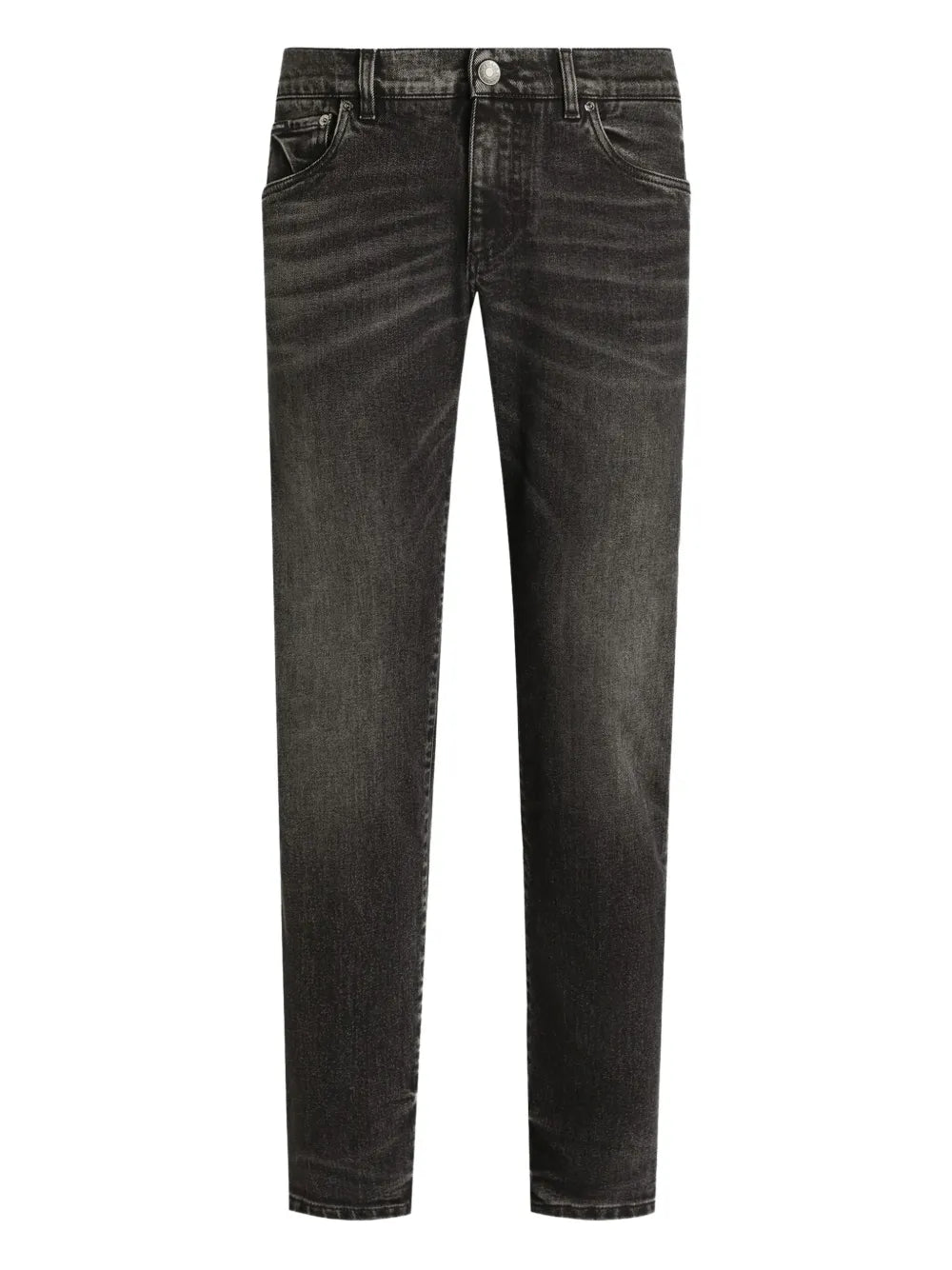 Logo-plaque faded jeans