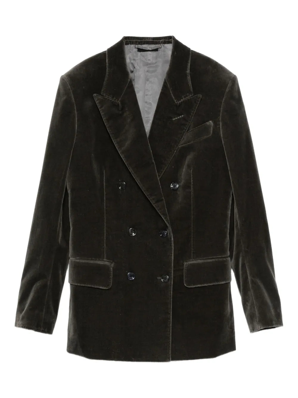 Double-breasted velvet jacket