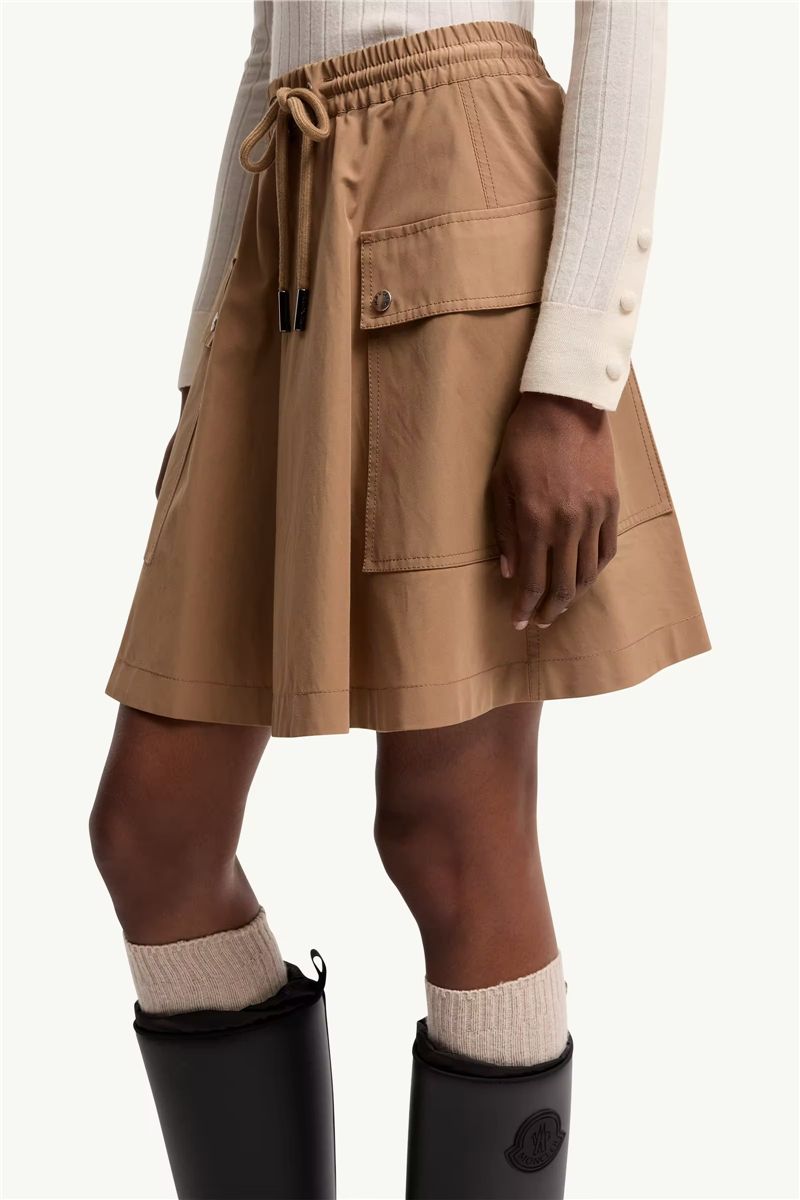 Cotton blend a-line mini skirt-MONCLER-Verso