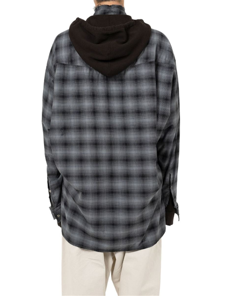HOODIE COMBINE CHECKERED SHIRT - MAISON MIHARA YASUHIRO - Verso