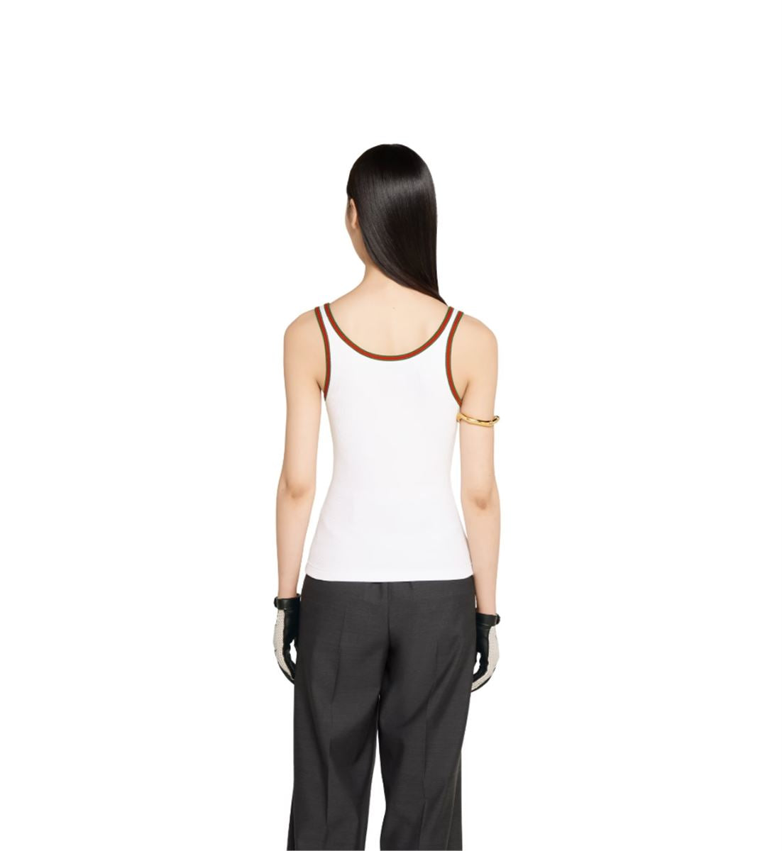 COTTON RIB TANK TOP WITH WEB - GUCCI - Verso