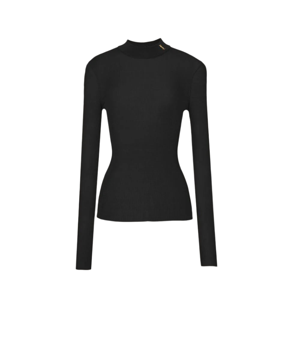 RIBBED SWEATER CASSANDRE IN SILK -  SAINT LAURENT -  Verso