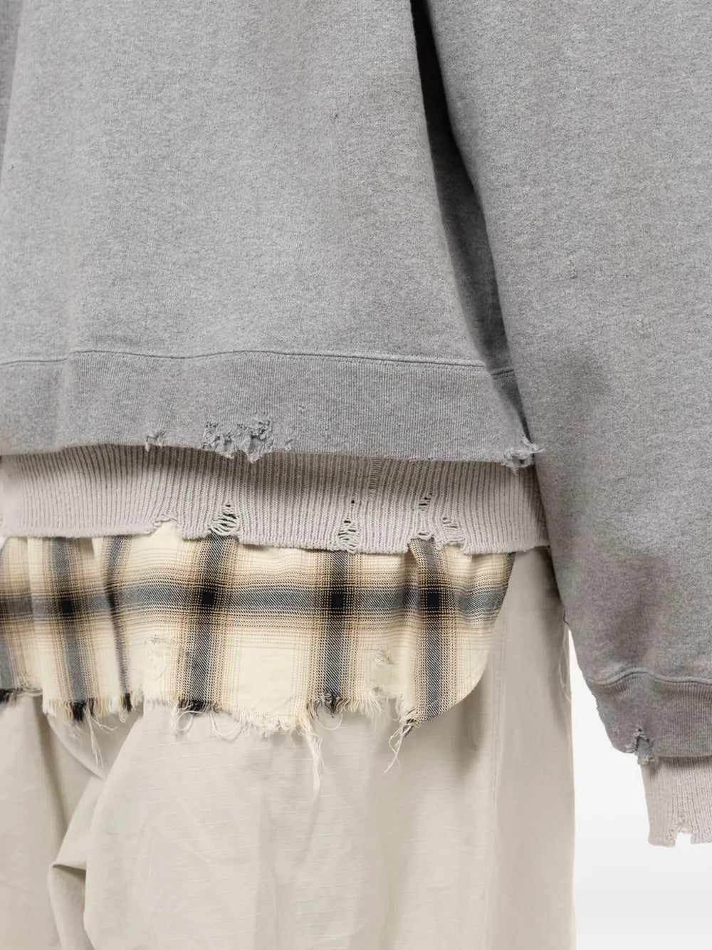 Layered frayed sweatshirt