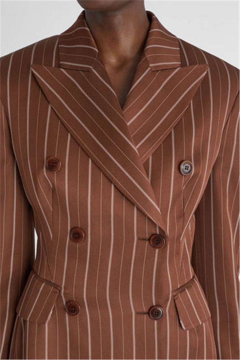 DOUBLE-BREASTED SCULPTURAL BLAZER WITH PINSTRIPE PATTERN -  ERMANNO SCERVINO -  Verso