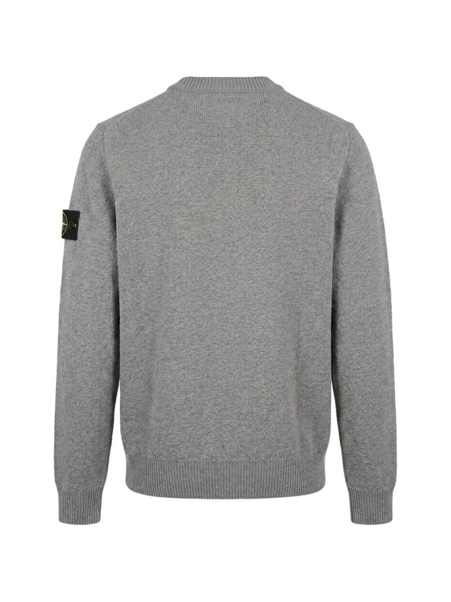 Loose-fit crewneck jumper with ribbed trims-STONE ISLAND-Verso
