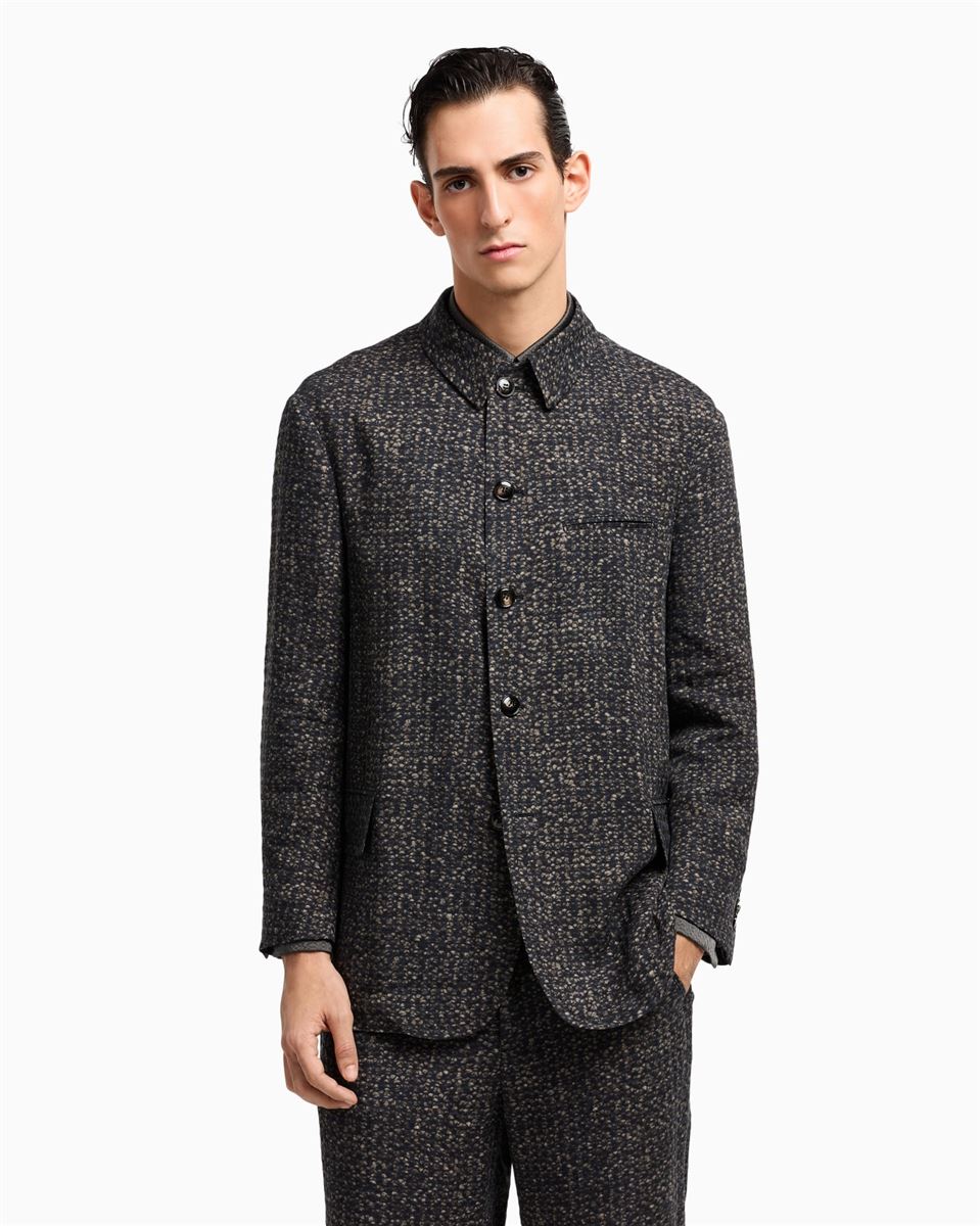 asv single-breasted jacket in printed cupro