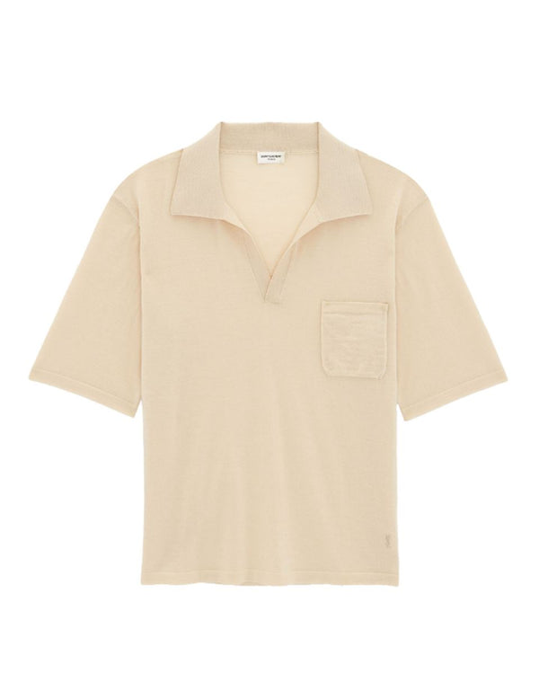 CASSANDRE-EMBROIDERED WOOL POLO SHIRT