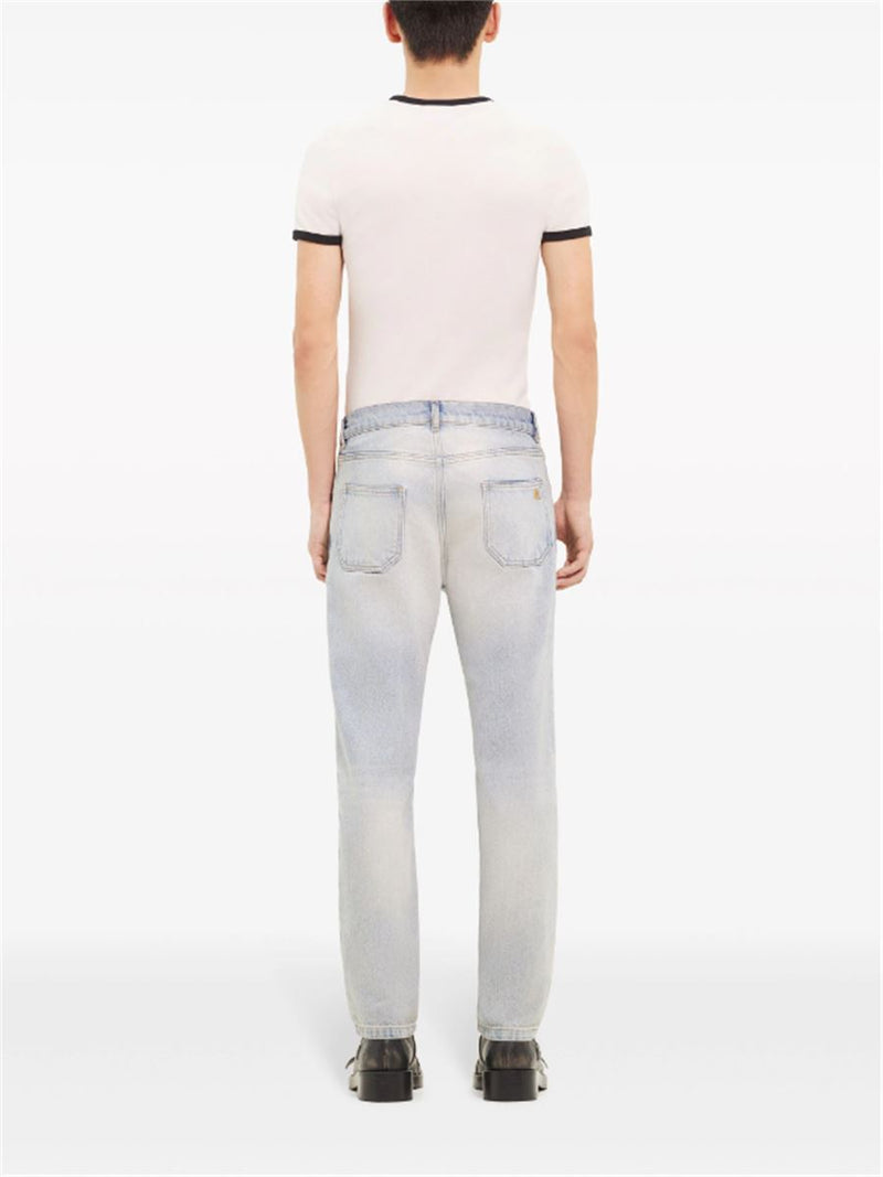 TAPERED-LEG COTTON JEANS