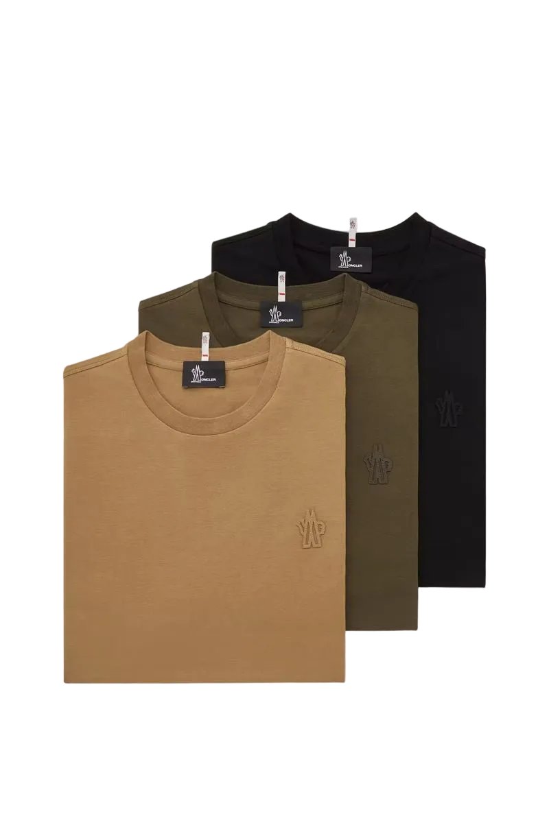 Logo patch cotton blend t-shirt (three pack)