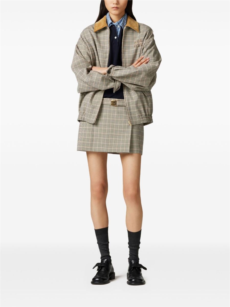 CHECKED MINI SKIRT - MIU MIU - Verso