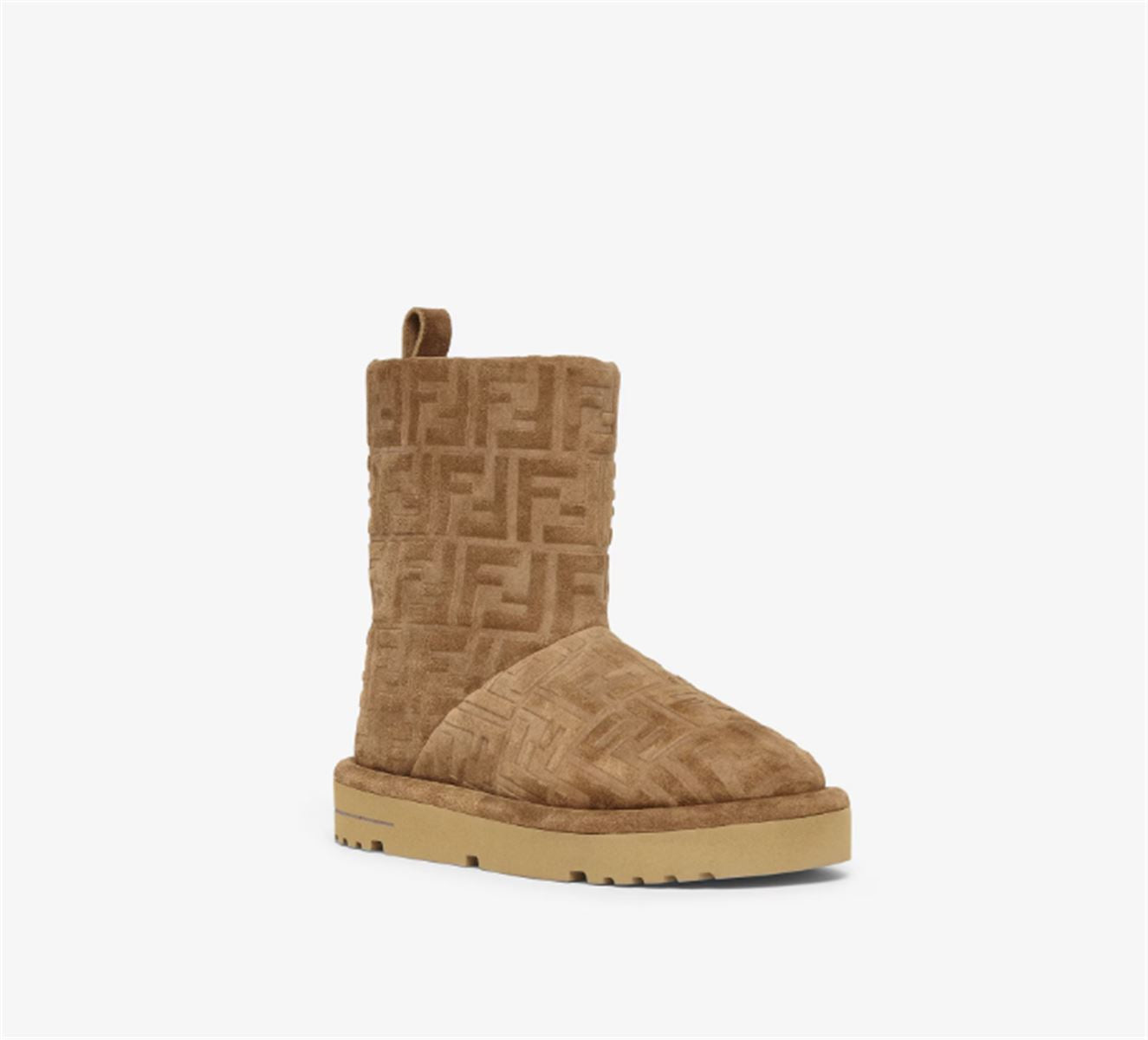 BROWN FF CHAMOIS LOW BOOTS -  FENDI -  Verso