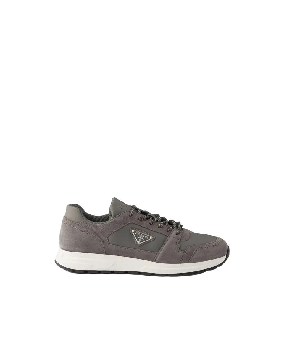 Prax suede and re-nylon sneakers
