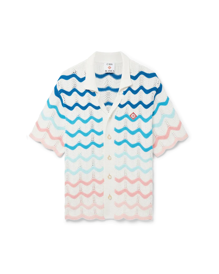GRADIENT WAVE CROCHET SHIRT -  CASABLANCA -  Verso