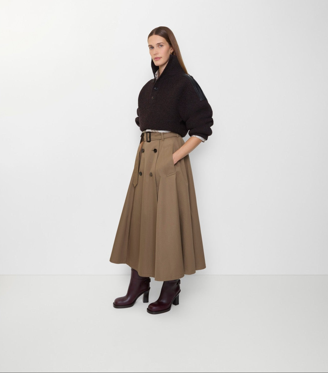A-line Midi Skirt-BURBERRY-Verso